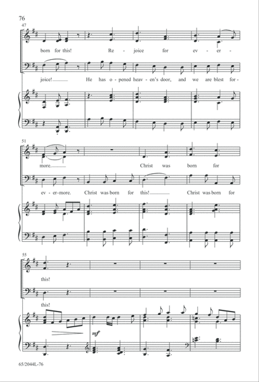 A Blest Messiah Born (Digital Download) 3-Part scores gallery preview page 76