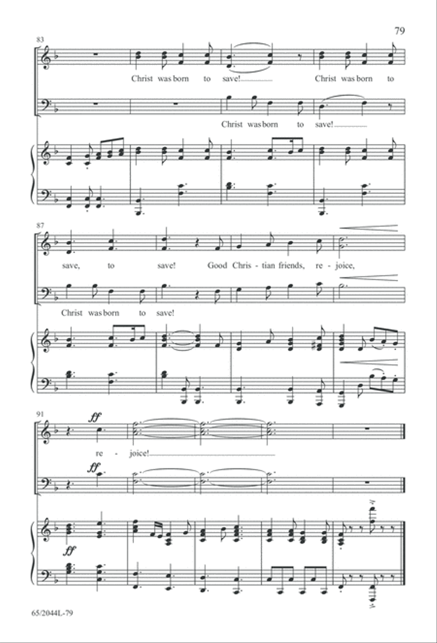 A Blest Messiah Born (Digital Download) 3-Part scores gallery preview page 79