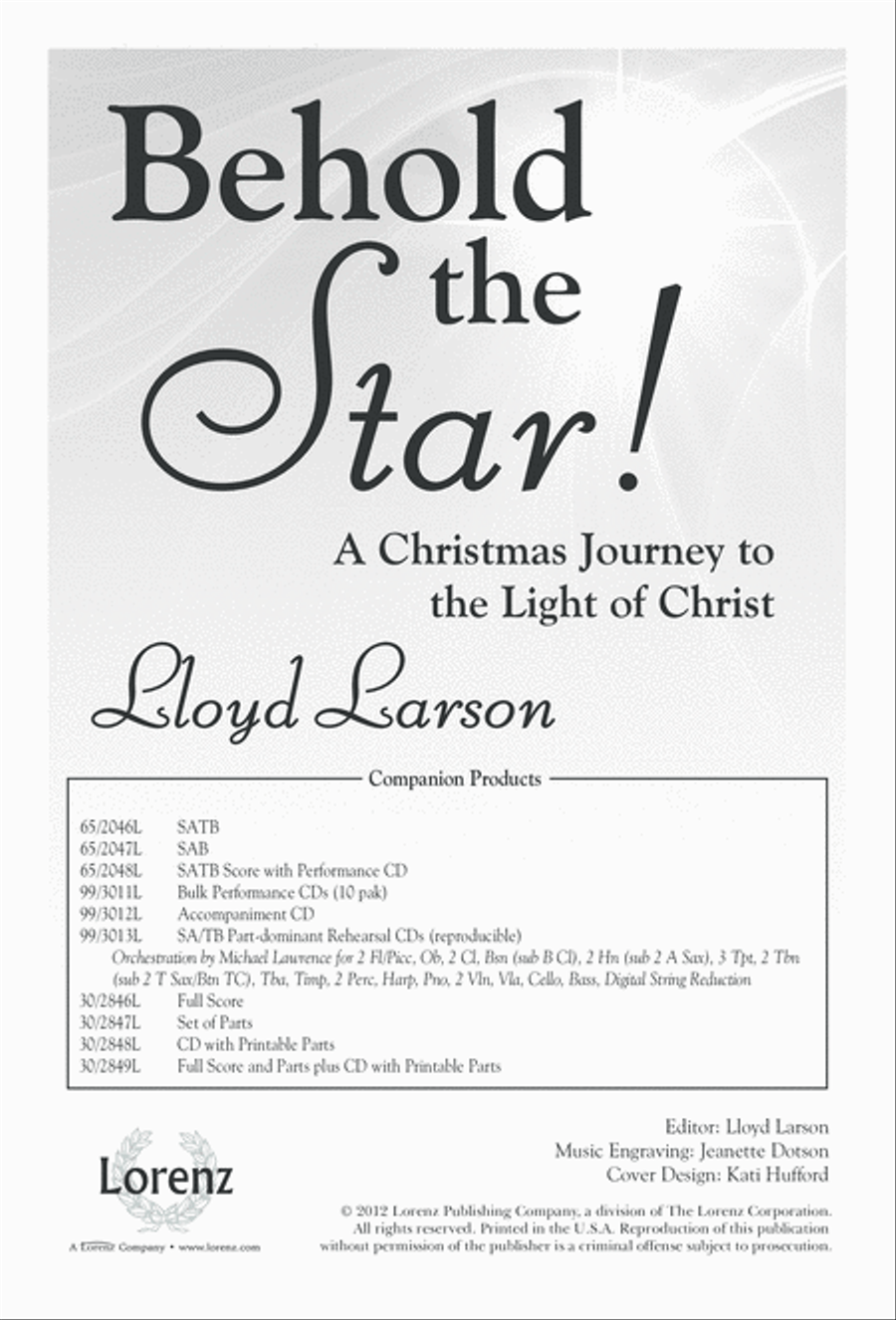 Behold the Star! (Digital Download) 4-Part scores gallery preview page 1