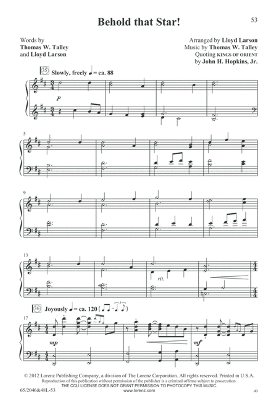 Behold the Star! (Digital Download) 4-Part scores gallery preview page 53