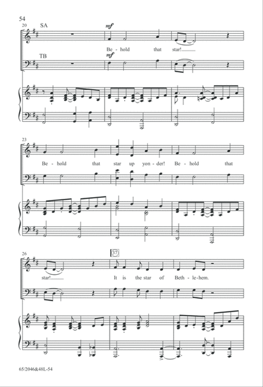 Behold the Star! (Digital Download) 4-Part scores gallery preview page 54