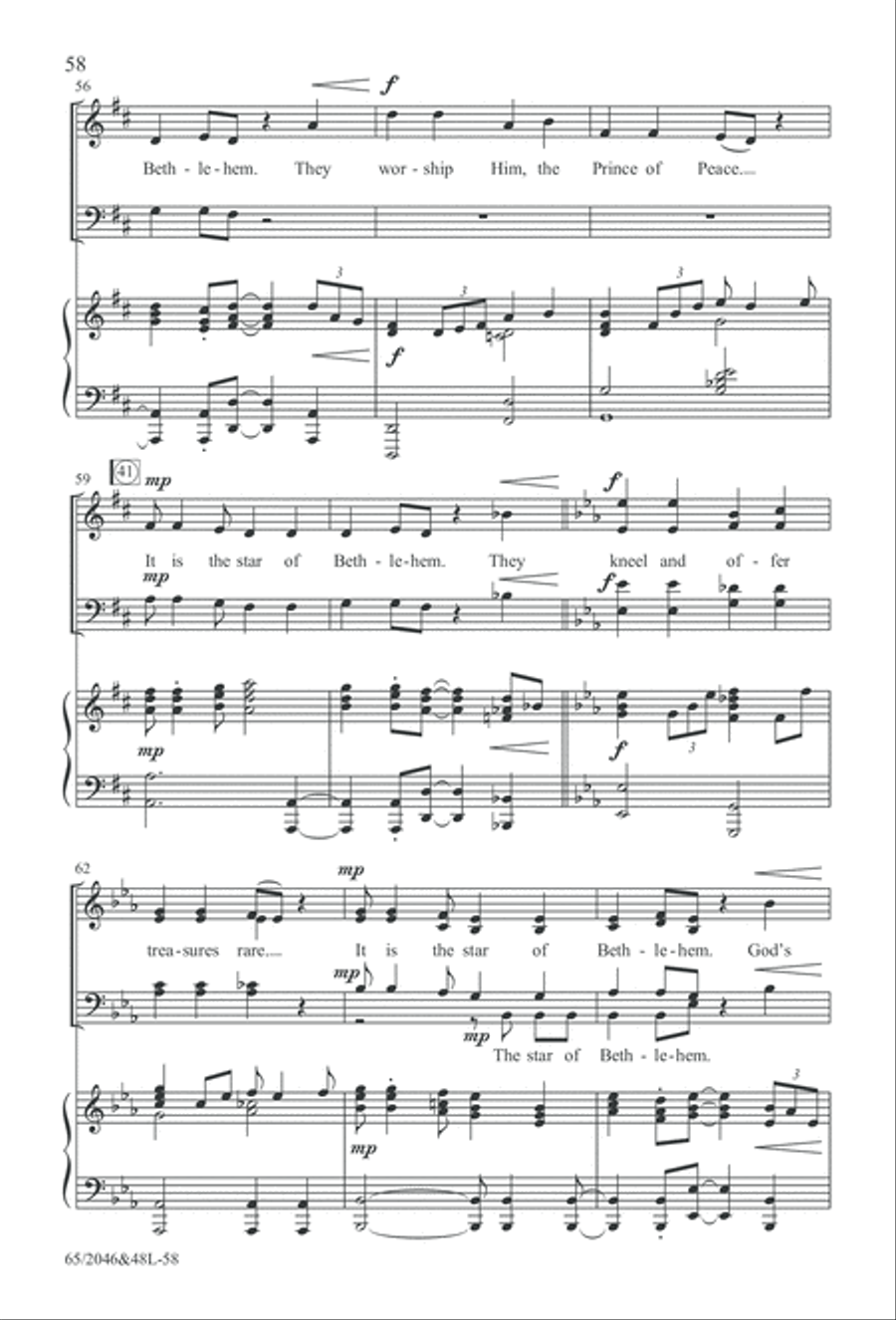 Behold the Star! (Digital Download) 4-Part scores gallery preview page 58