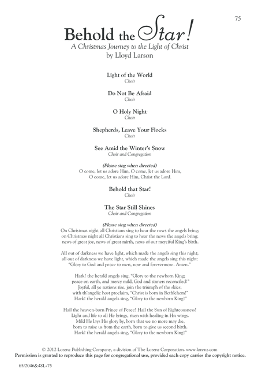 Behold the Star! (Digital Download) 4-Part scores gallery preview page 75