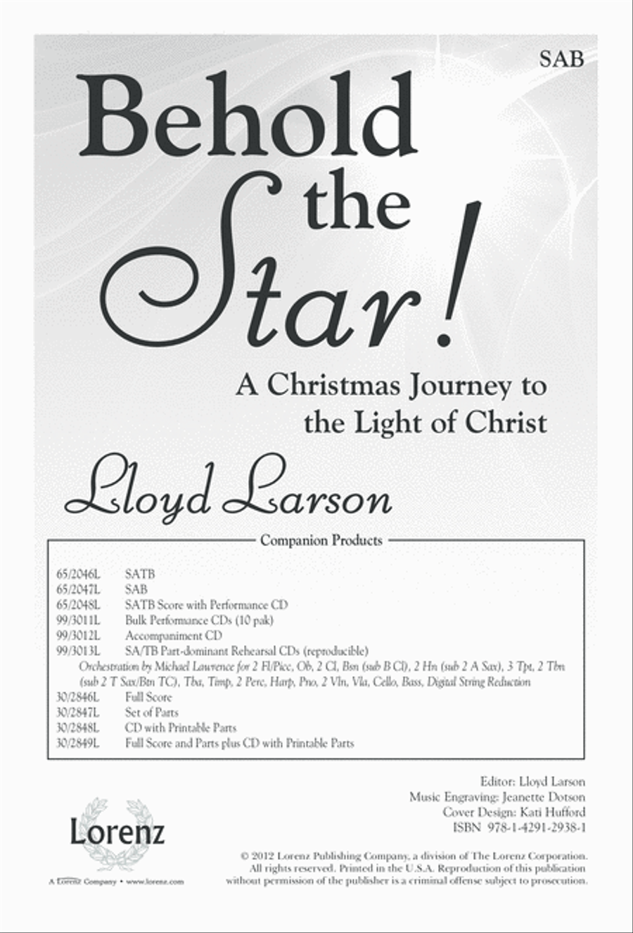 Behold the Star! (Digital Download) 3-Part scores gallery preview page 1