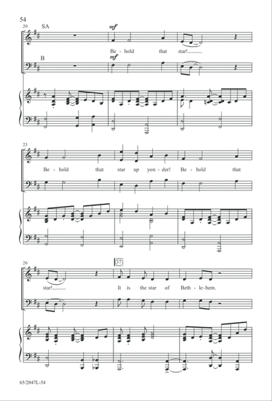Behold the Star! (Digital Download) 3-Part scores gallery preview page 54