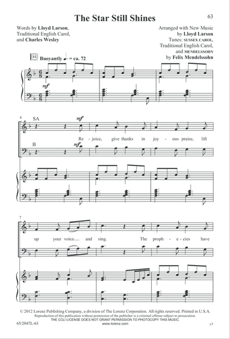 Behold the Star! (Digital Download) 3-Part scores gallery preview page 63