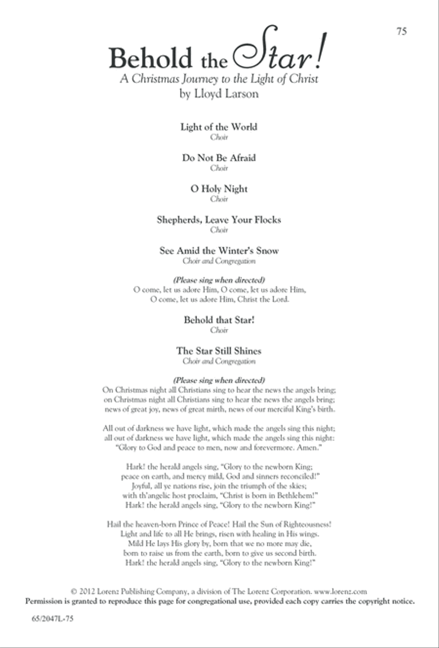 Behold the Star! (Digital Download) 3-Part scores gallery preview page 75