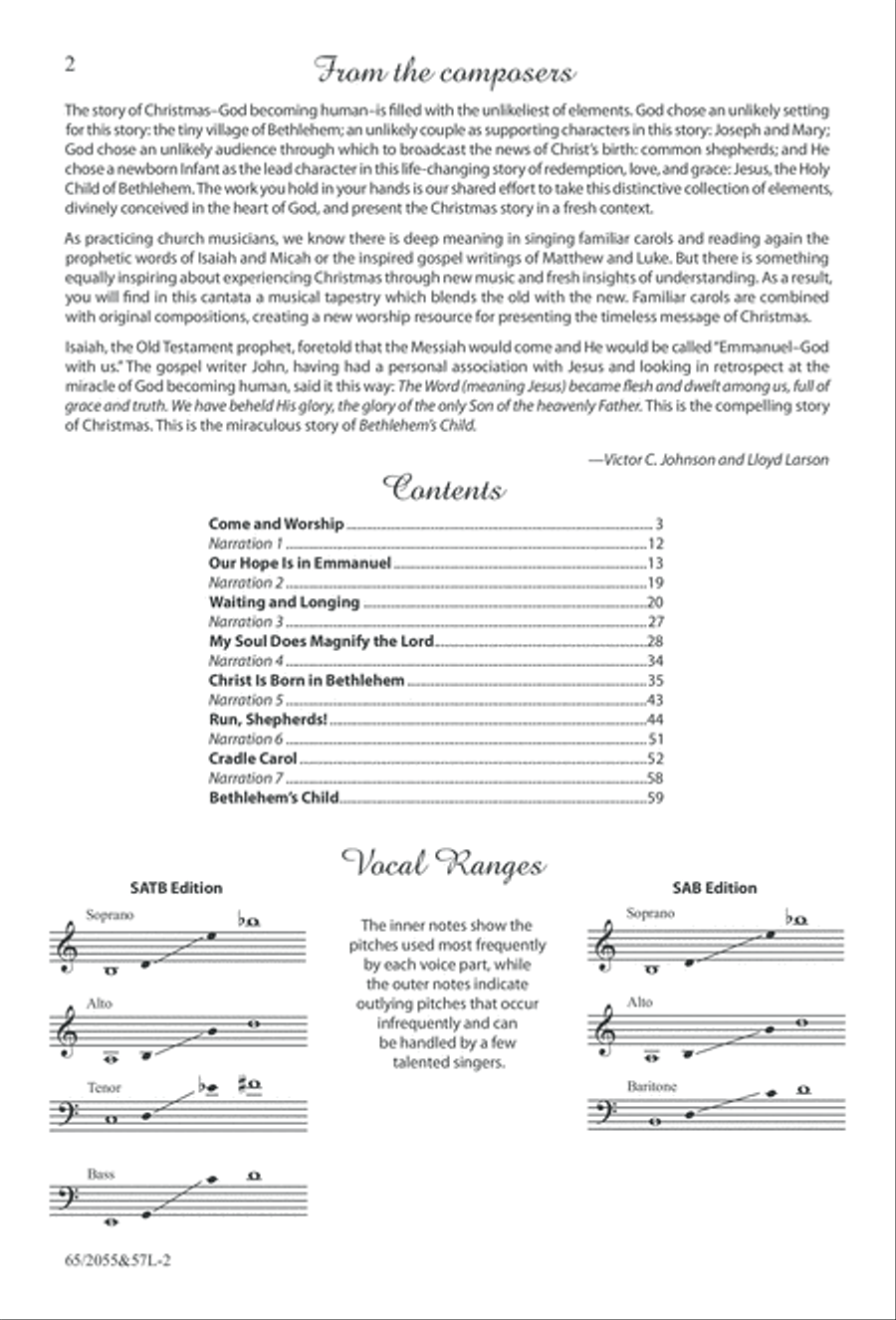 Bethlehem's Child (Digital Download) 4-Part scores gallery preview page 2