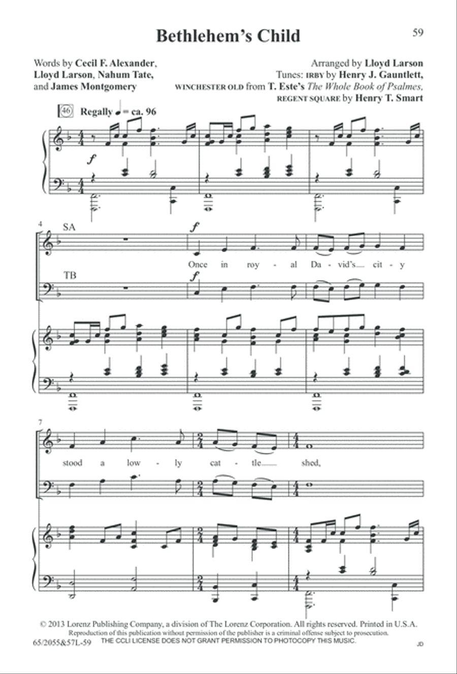 Bethlehem's Child (Digital Download) 4-Part scores gallery preview page 59