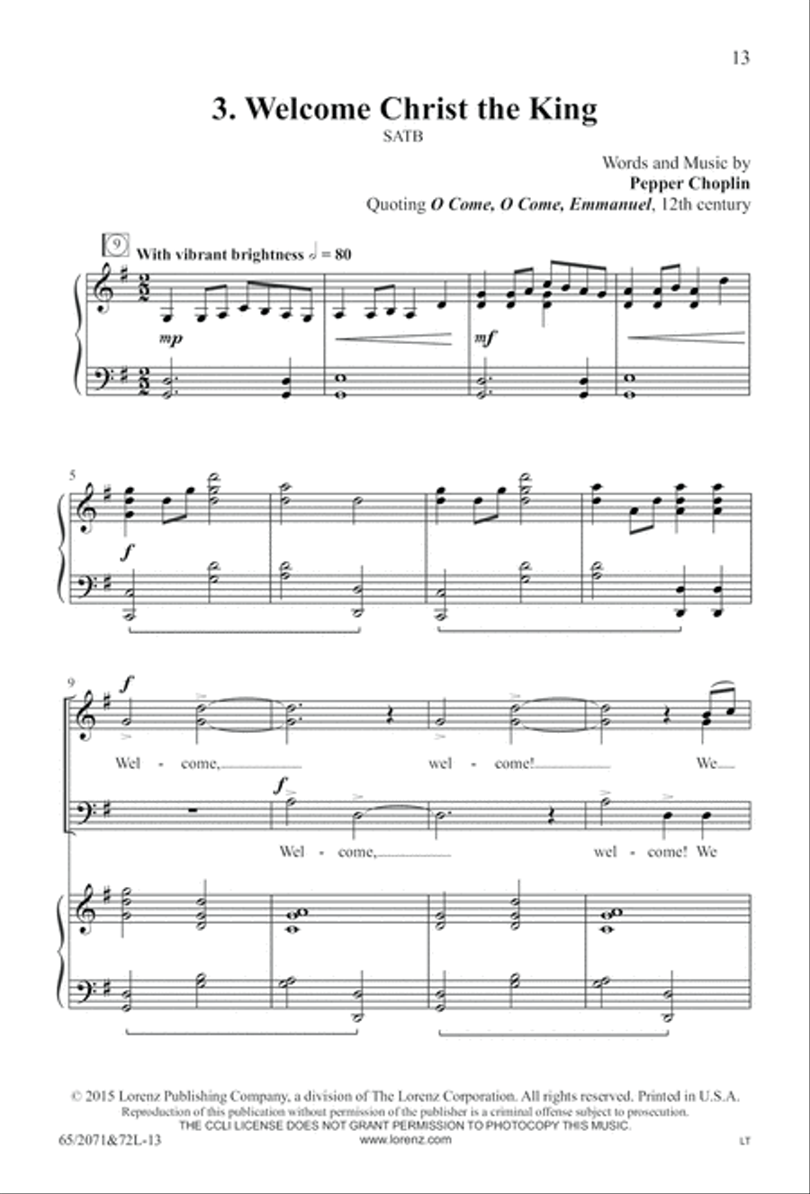 One Silent Night (Digital Download) 4-Part scores gallery preview page 13