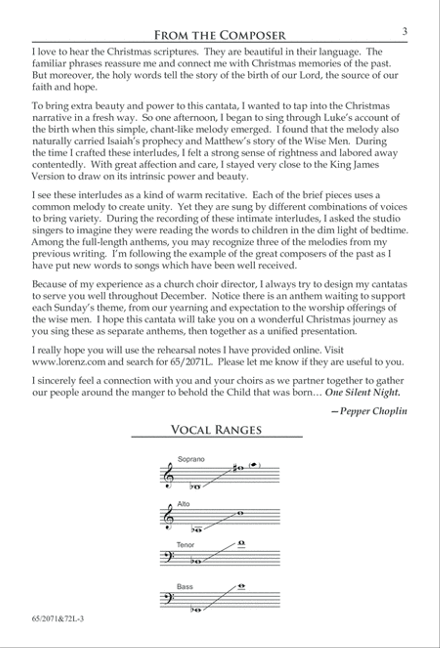 One Silent Night (Digital Download) 4-Part scores gallery preview page 3