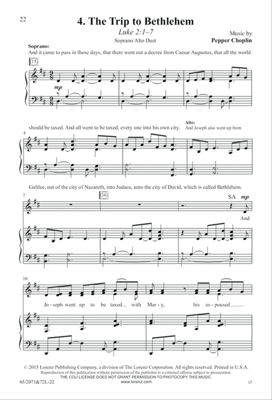 One Silent Night (Digital Download) 4-Part scores gallery preview page 22