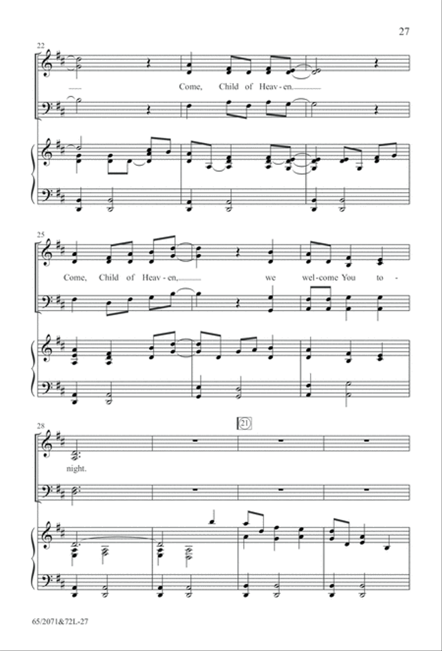 One Silent Night (Digital Download) 4-Part scores gallery preview page 27