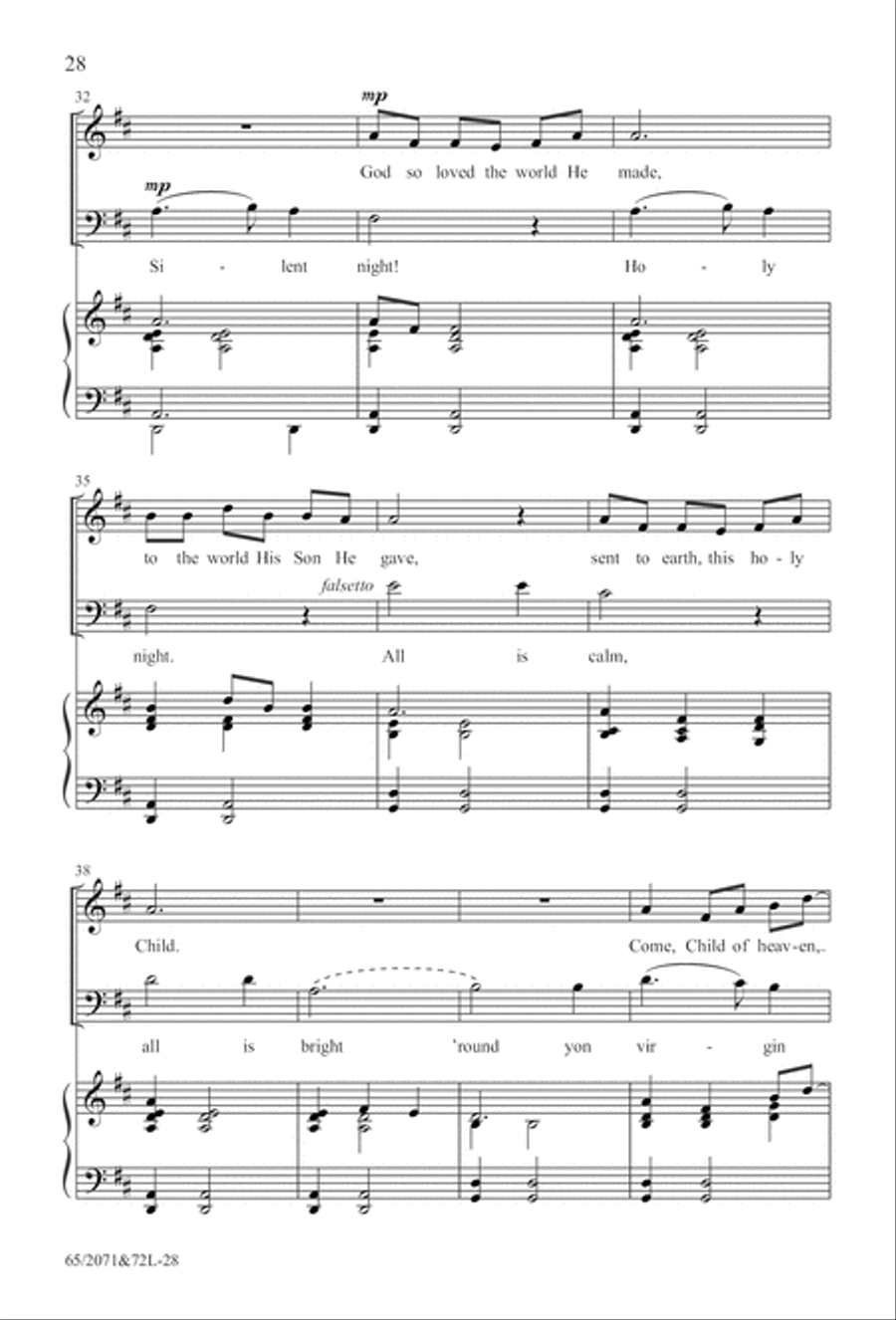 One Silent Night (Digital Download) 4-Part scores gallery preview page 28