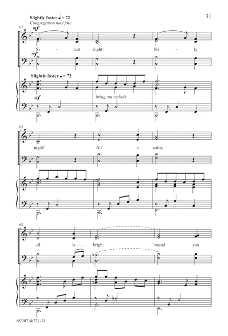 One Silent Night (Digital Download) 4-Part scores gallery preview page 31