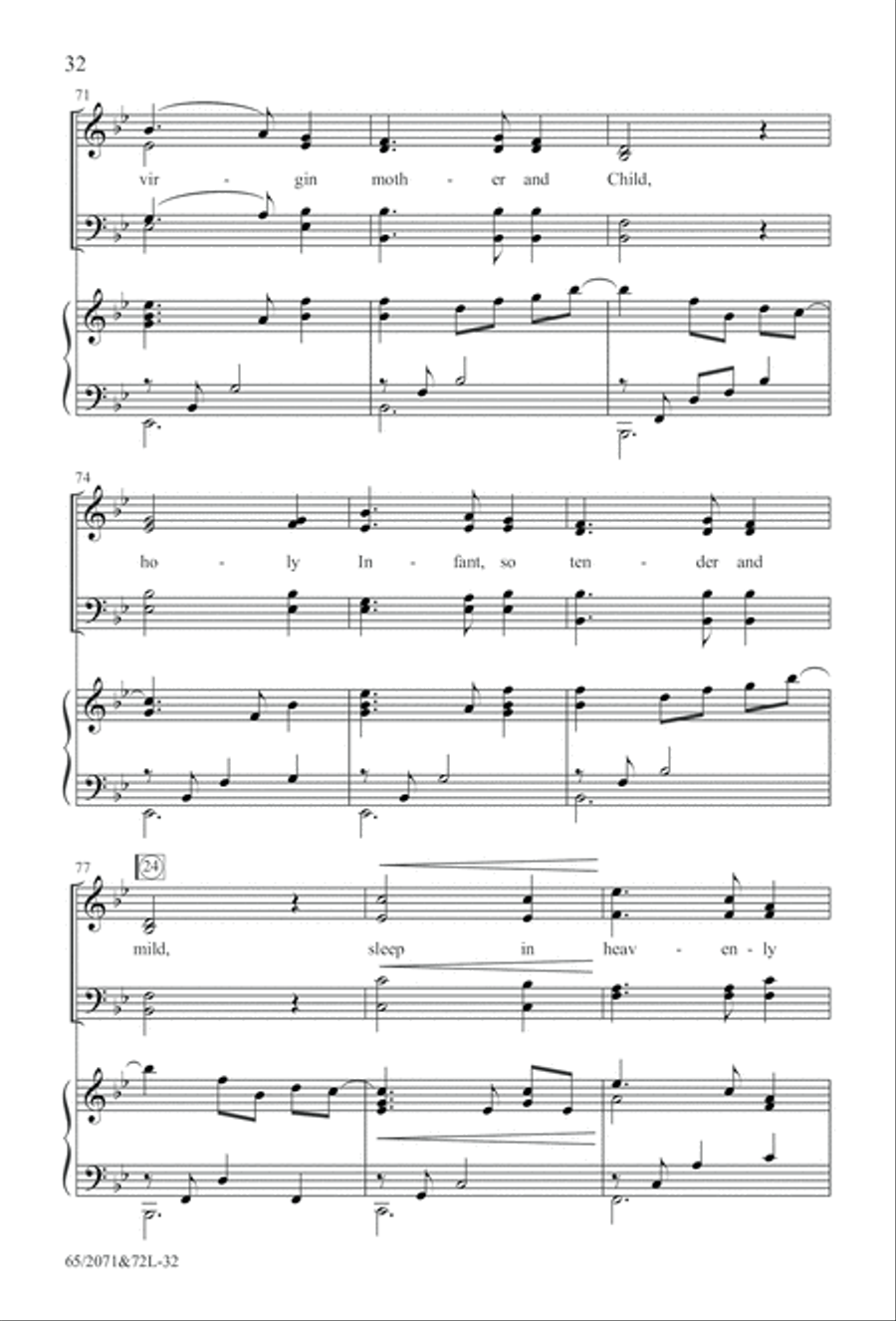 One Silent Night (Digital Download) 4-Part scores gallery preview page 32