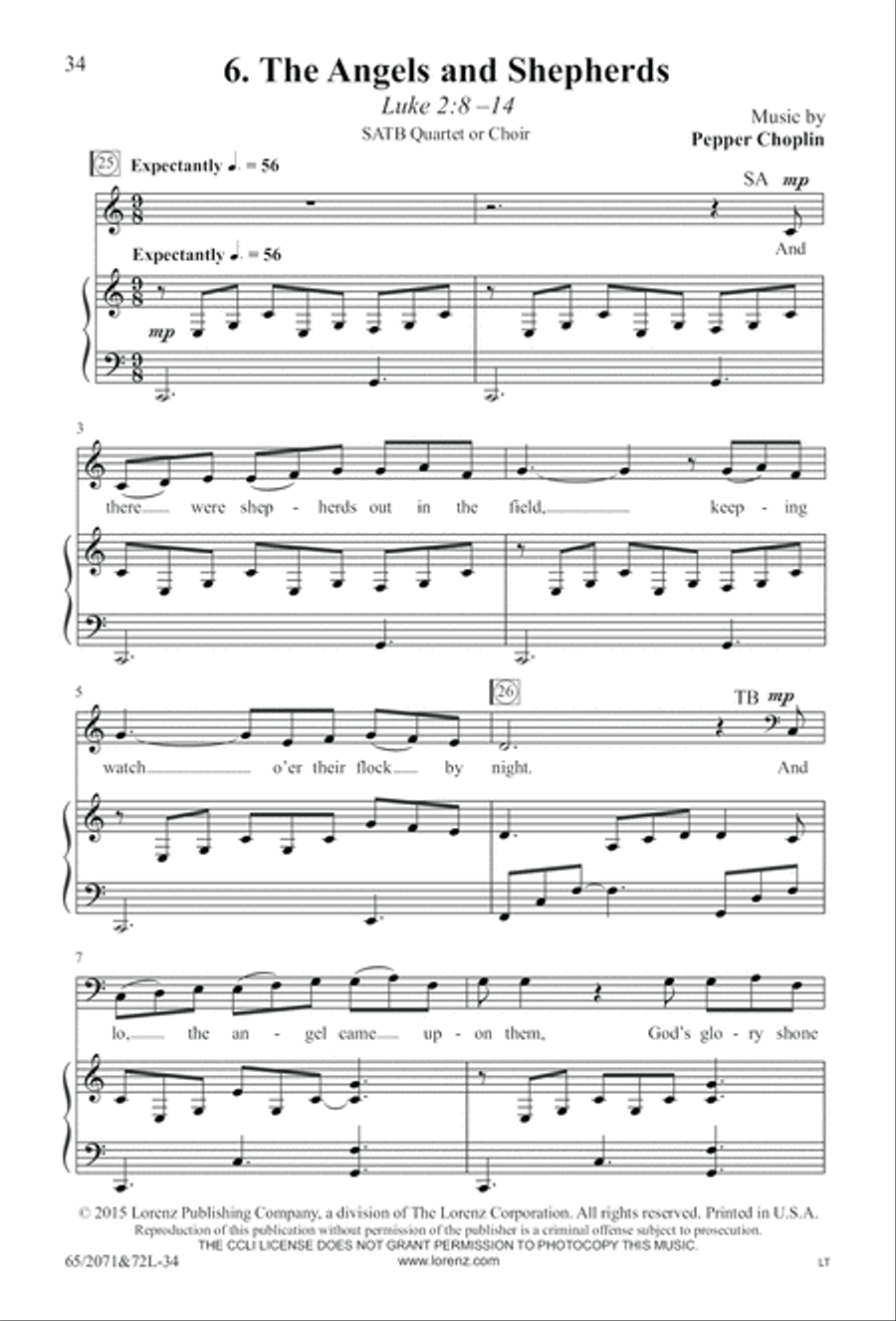One Silent Night (Digital Download) 4-Part scores gallery preview page 34