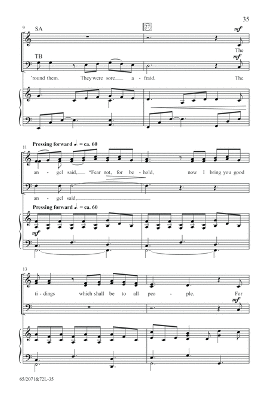 One Silent Night (Digital Download) 4-Part scores gallery preview page 35