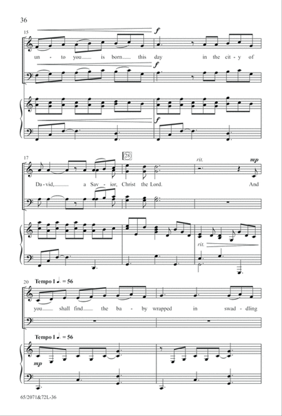One Silent Night (Digital Download) 4-Part scores gallery preview page 36
