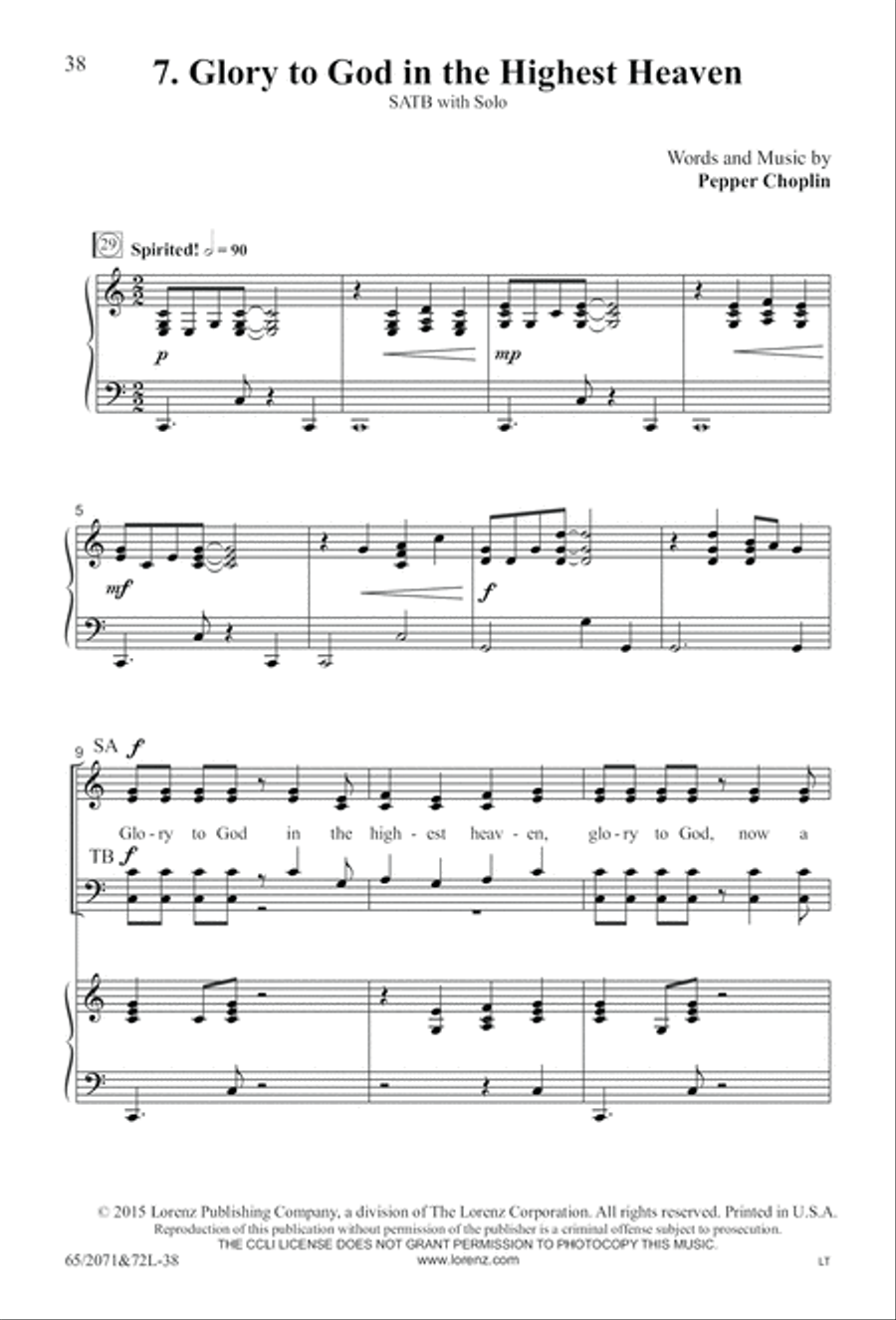 One Silent Night (Digital Download) 4-Part scores gallery preview page 38
