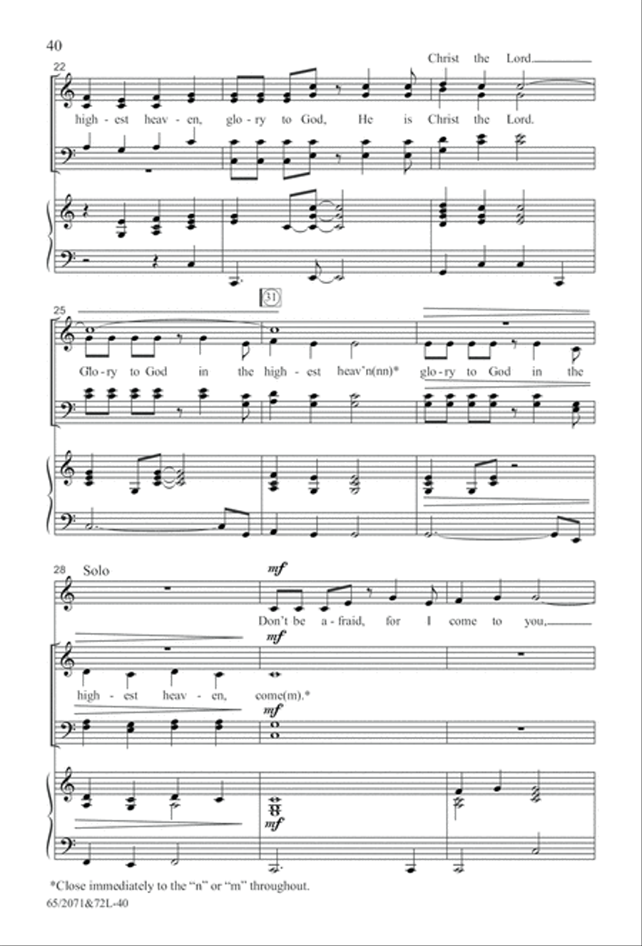 One Silent Night (Digital Download) 4-Part scores gallery preview page 40
