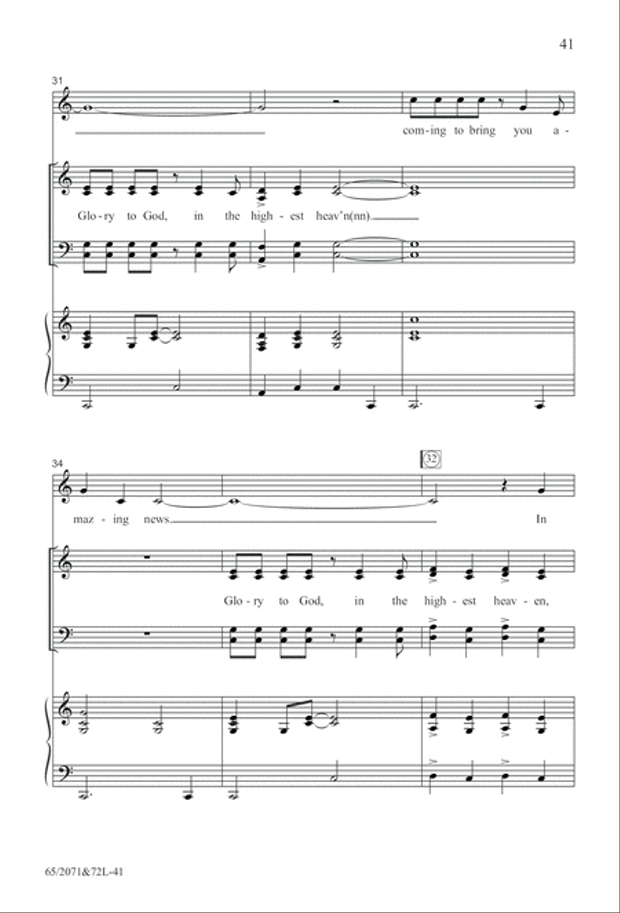 One Silent Night (Digital Download) 4-Part scores gallery preview page 41