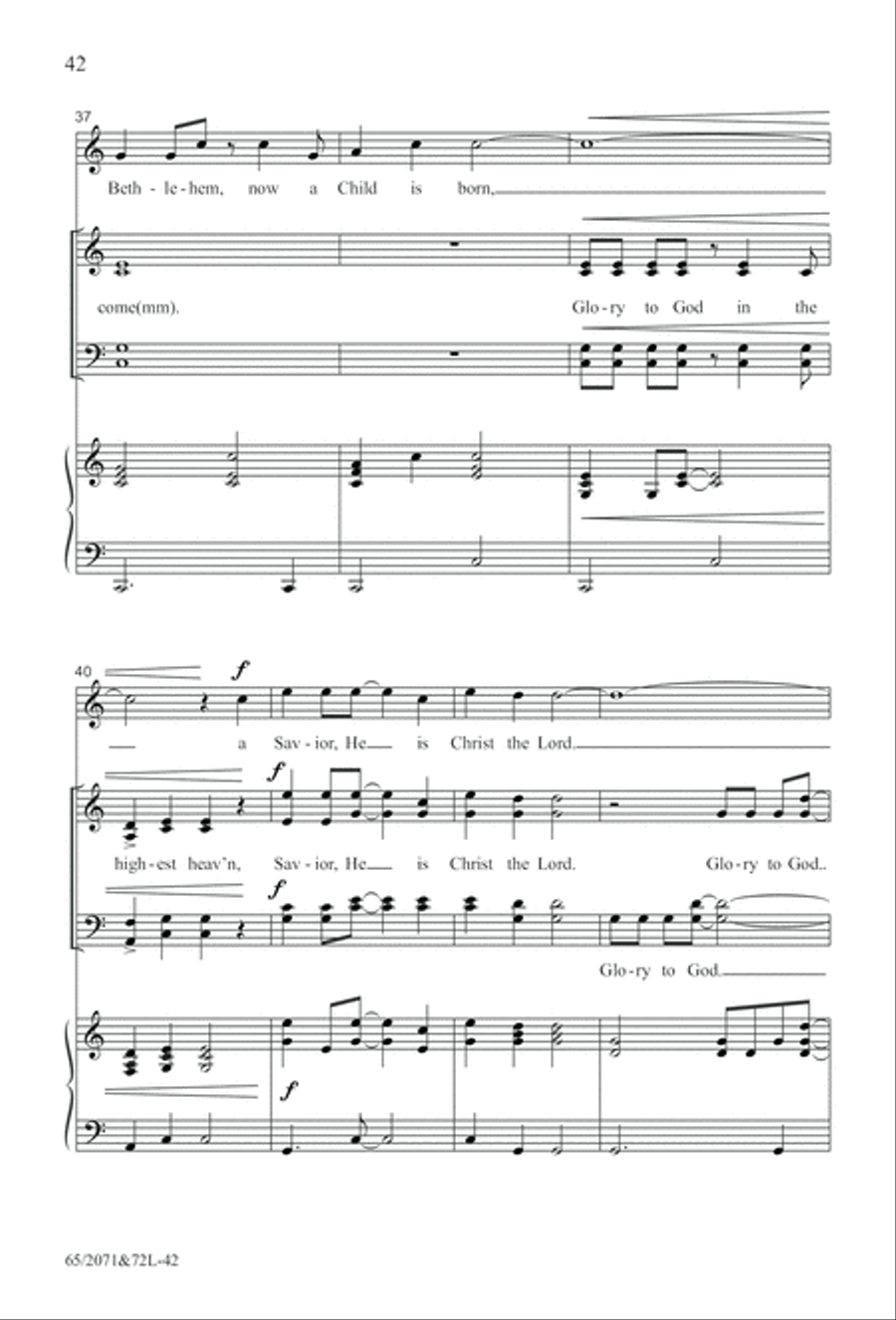 One Silent Night (Digital Download) 4-Part scores gallery preview page 42
