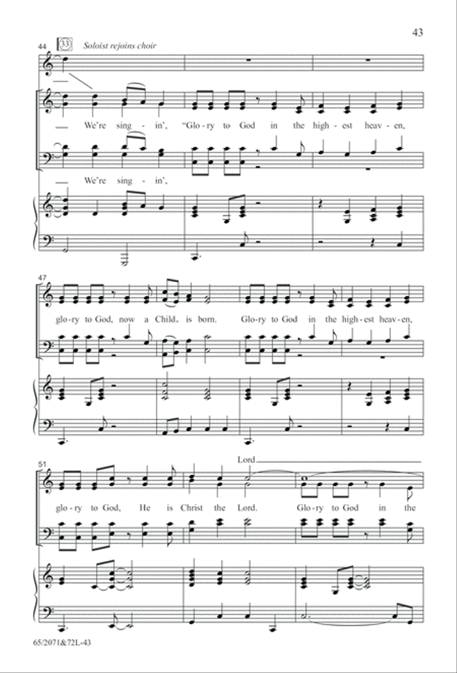 One Silent Night (Digital Download) 4-Part scores gallery preview page 43
