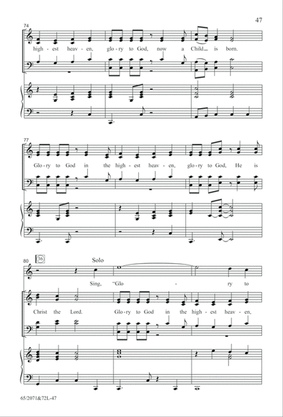 One Silent Night (Digital Download) 4-Part scores gallery preview page 47