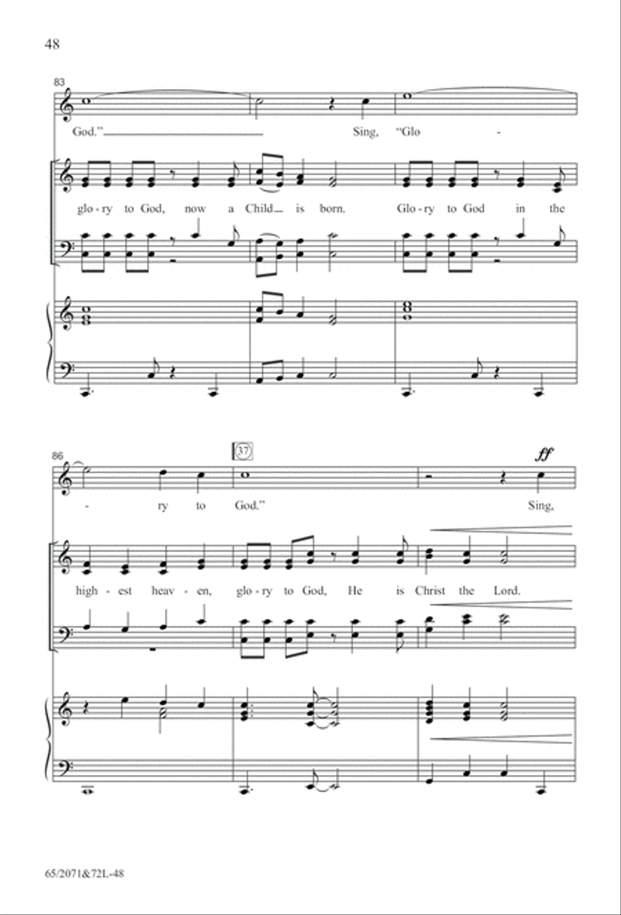 One Silent Night (Digital Download) 4-Part scores gallery preview page 48