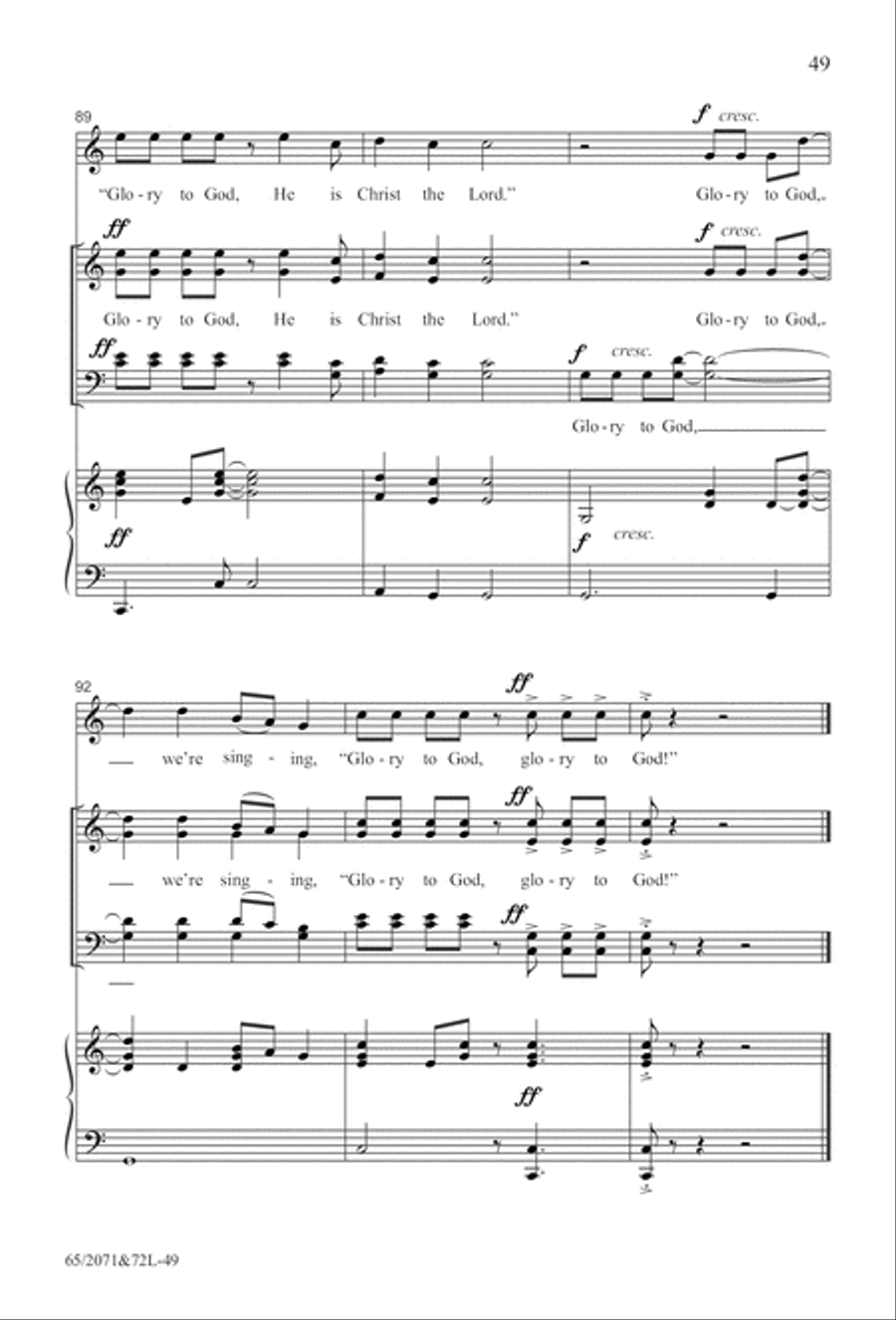 One Silent Night (Digital Download) 4-Part scores gallery preview page 49