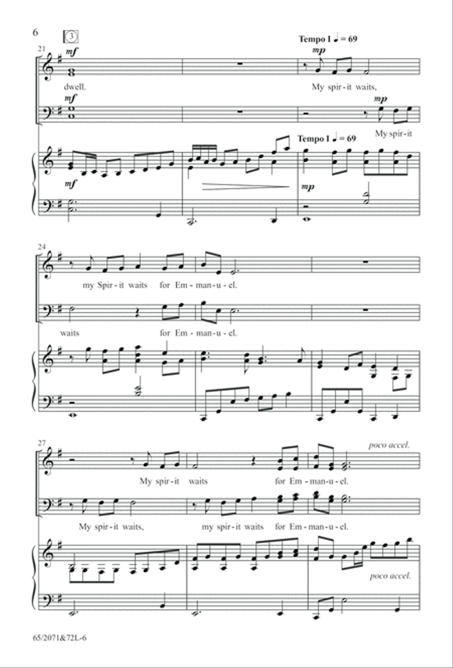 One Silent Night (Digital Download) 4-Part scores gallery preview page 6
