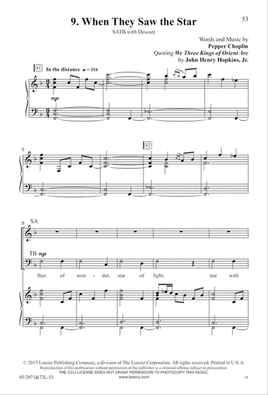 One Silent Night (Digital Download) 4-Part scores gallery preview page 53