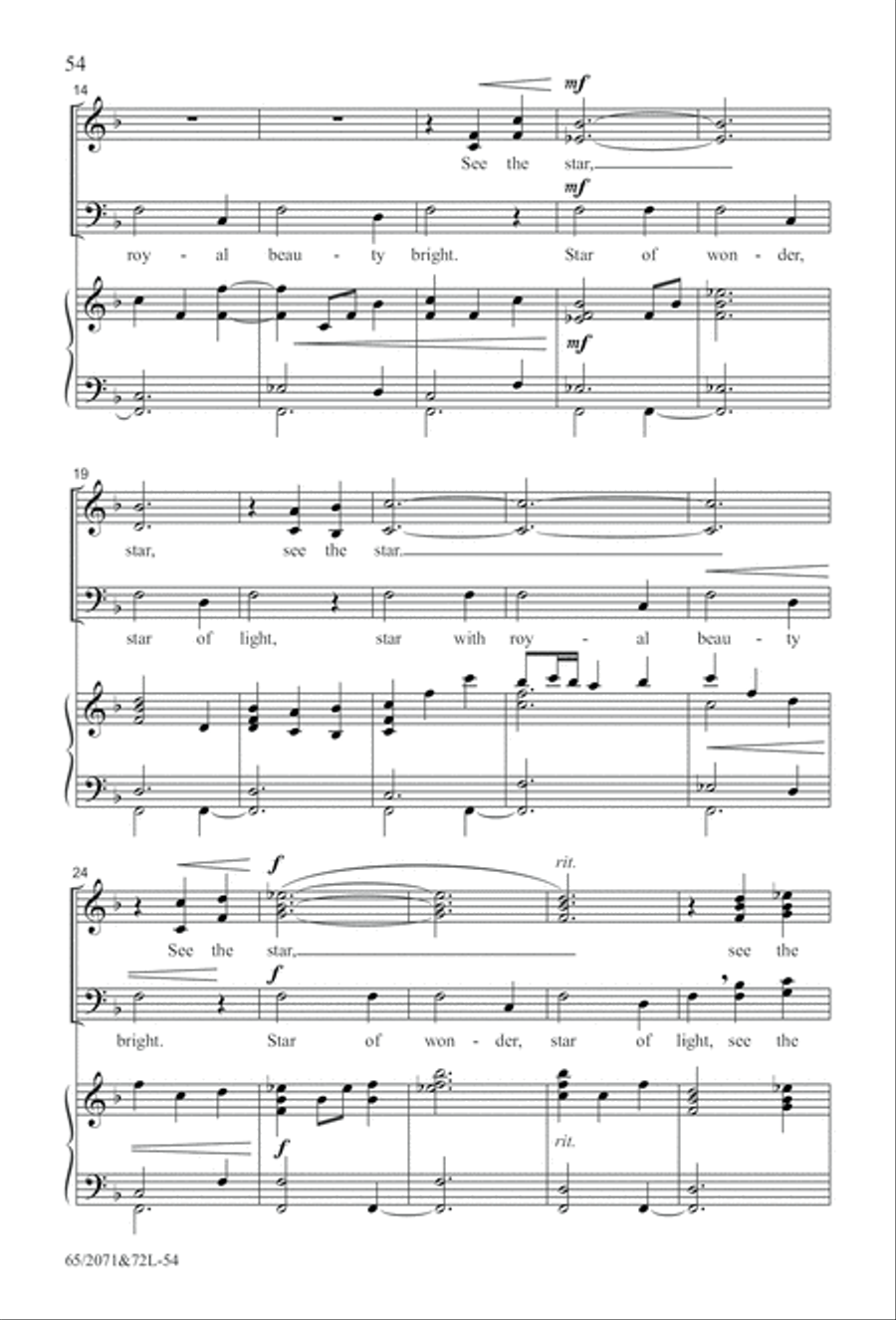 One Silent Night (Digital Download) 4-Part scores gallery preview page 54