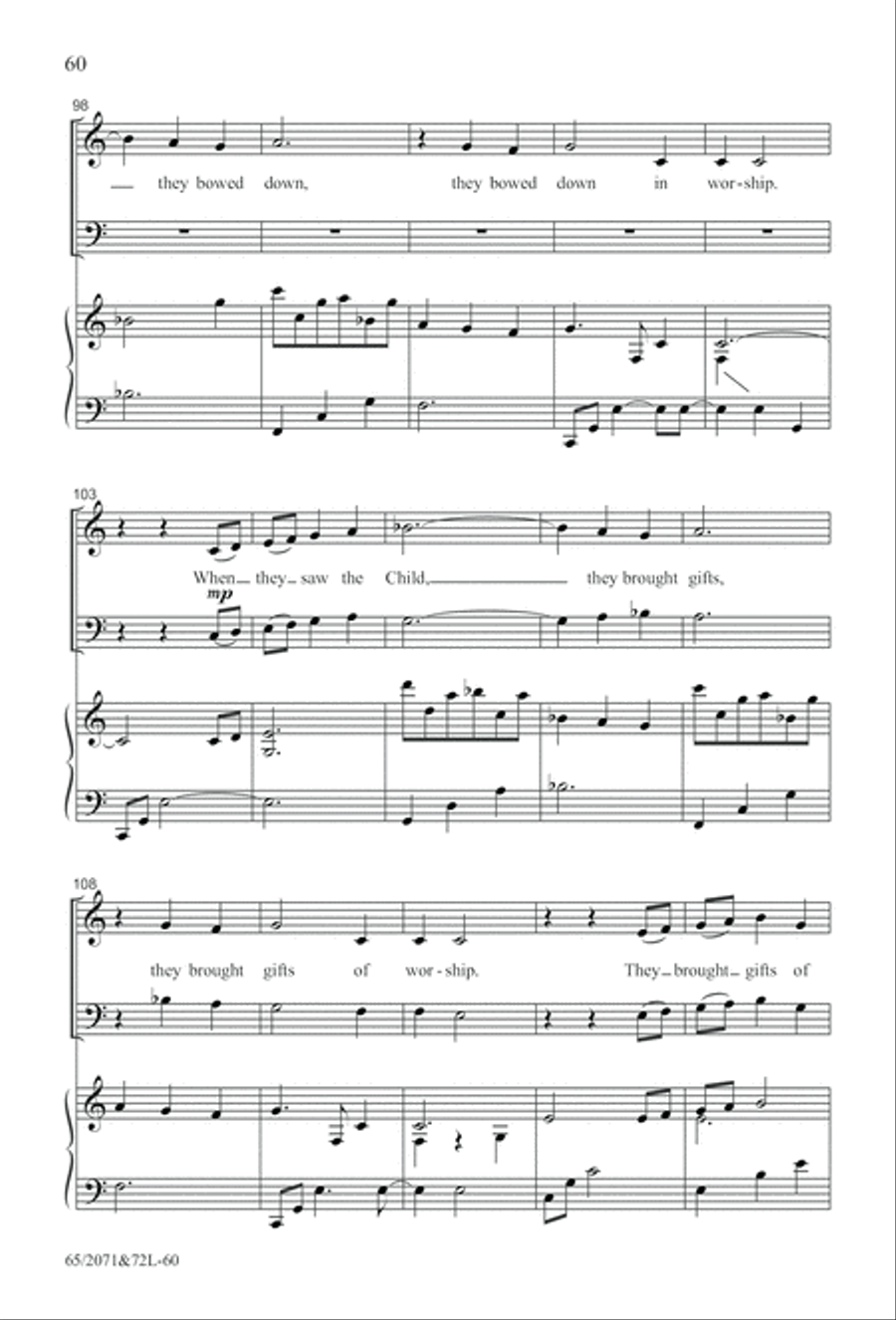 One Silent Night (Digital Download) 4-Part scores gallery preview page 60