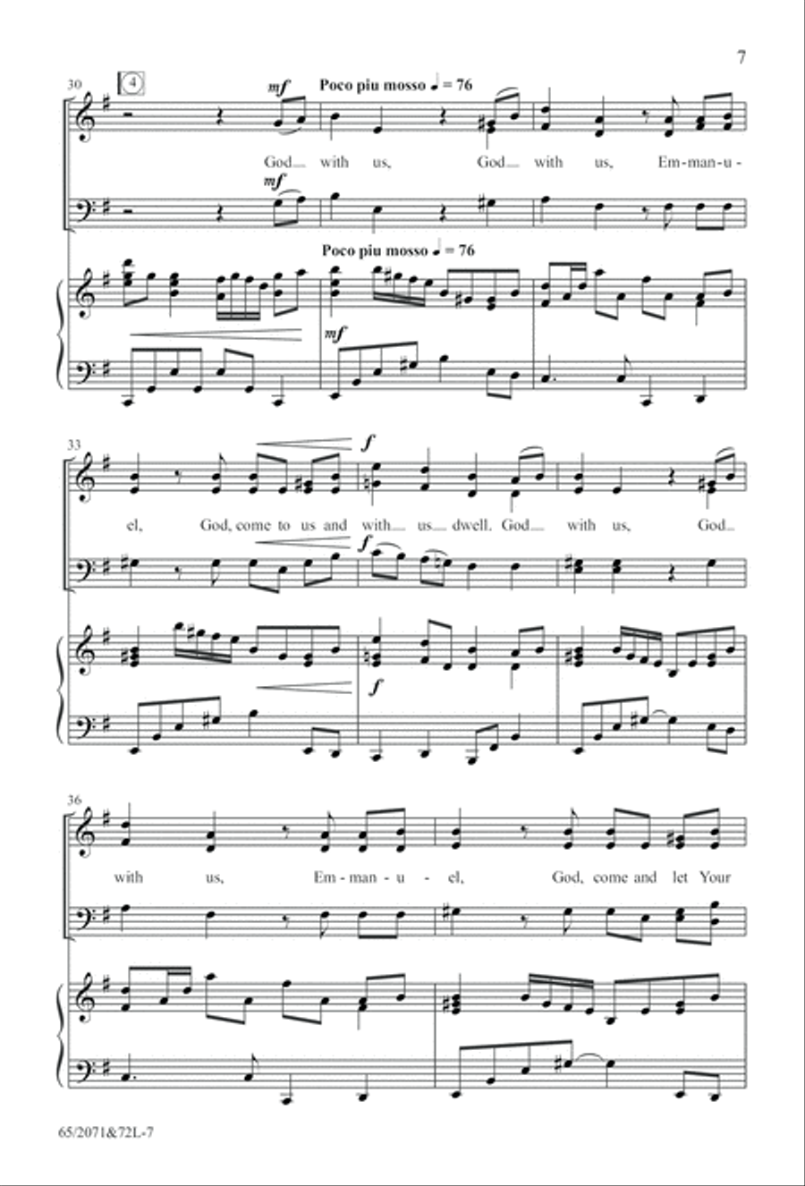 One Silent Night (Digital Download) 4-Part scores gallery preview page 7