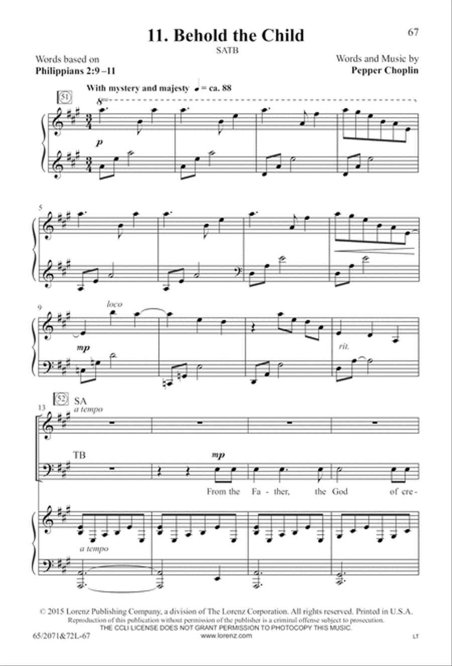 One Silent Night (Digital Download) 4-Part scores gallery preview page 67