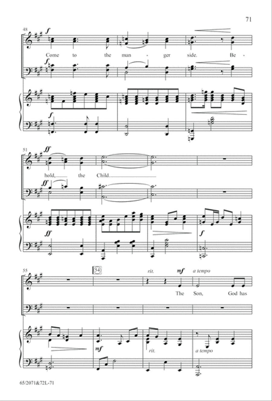 One Silent Night (Digital Download) 4-Part scores gallery preview page 71