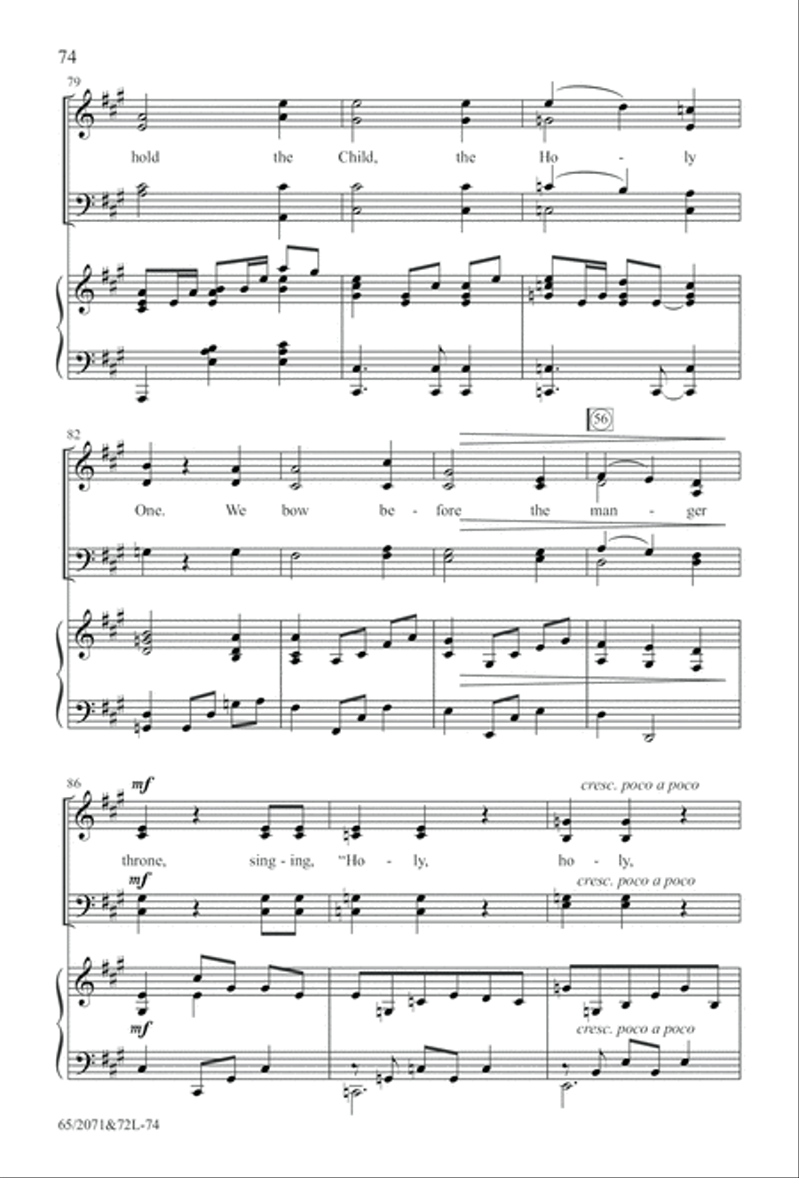 One Silent Night (Digital Download) 4-Part scores gallery preview page 74