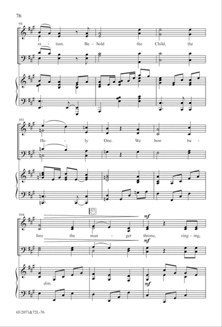 One Silent Night (Digital Download) 4-Part scores gallery preview page 76