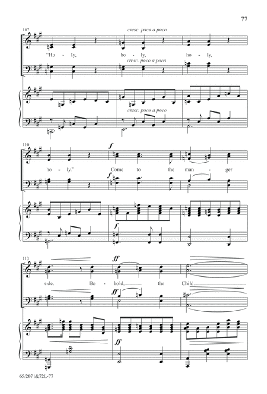 One Silent Night (Digital Download) 4-Part scores gallery preview page 77