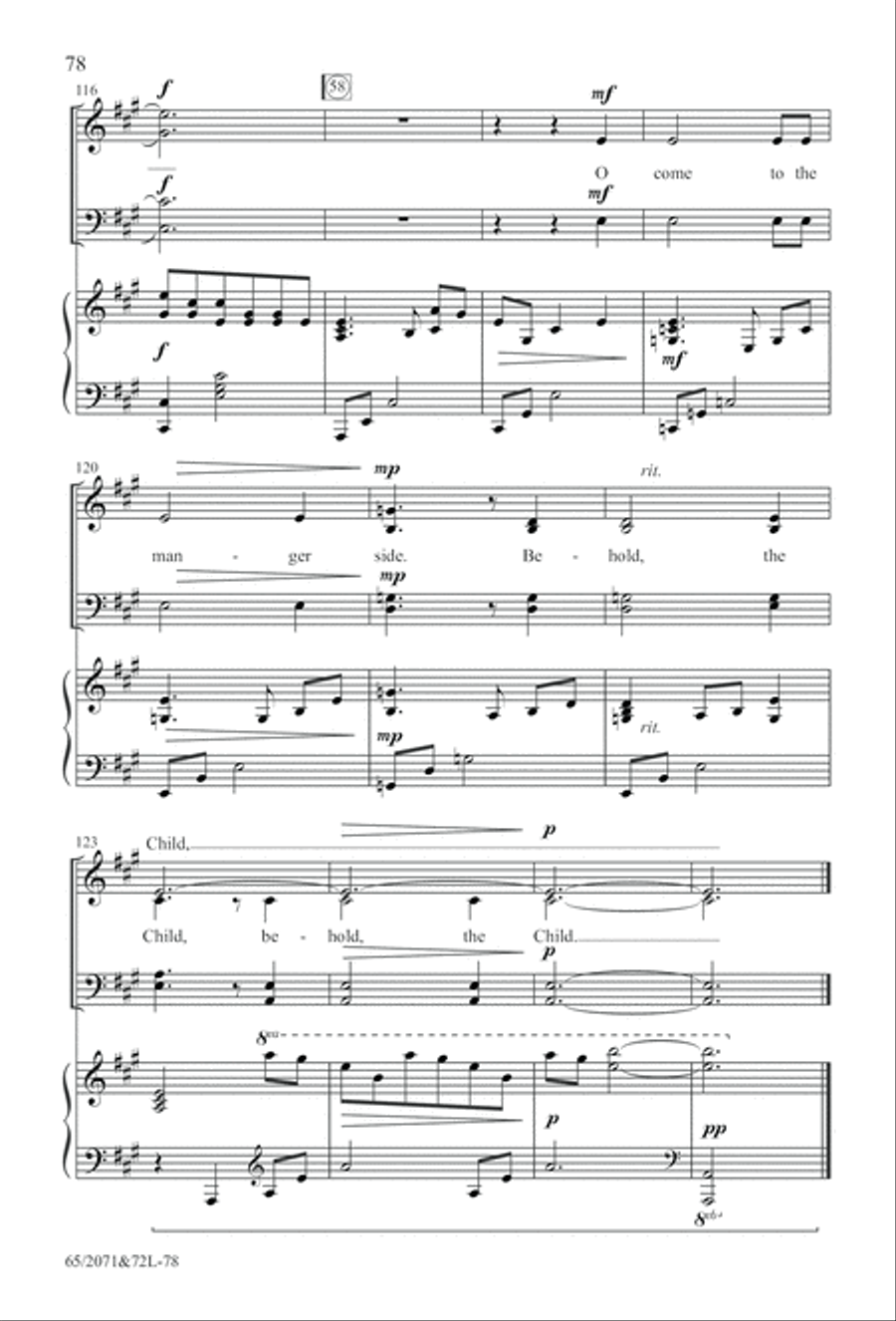 One Silent Night (Digital Download) 4-Part scores gallery preview page 78