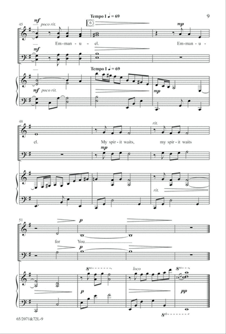 One Silent Night (Digital Download) 4-Part scores gallery preview page 9