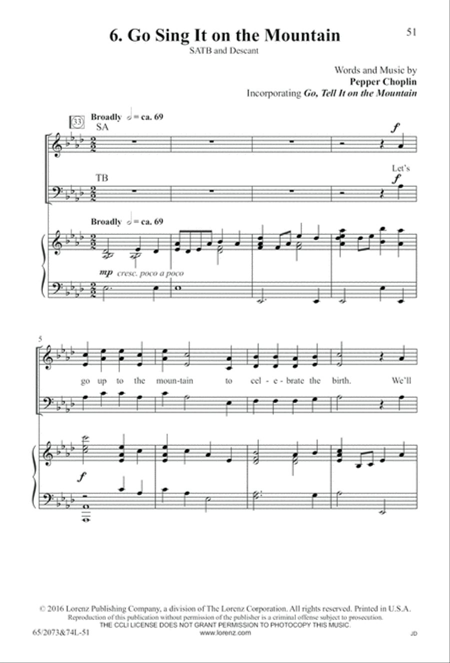 Go Sing It on the Mountain (Digital Download) 4-Part scores gallery preview page 51