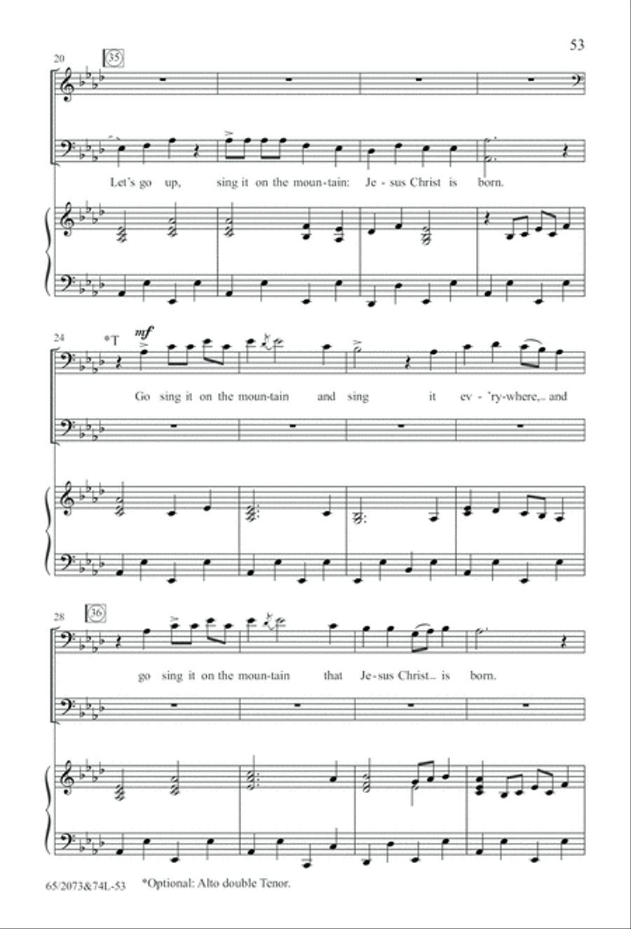 Go Sing It on the Mountain (Digital Download) 4-Part scores gallery preview page 53