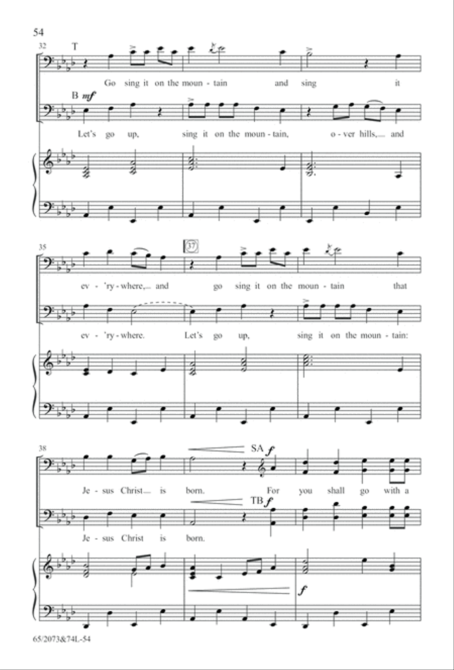 Go Sing It on the Mountain (Digital Download) 4-Part scores gallery preview page 54