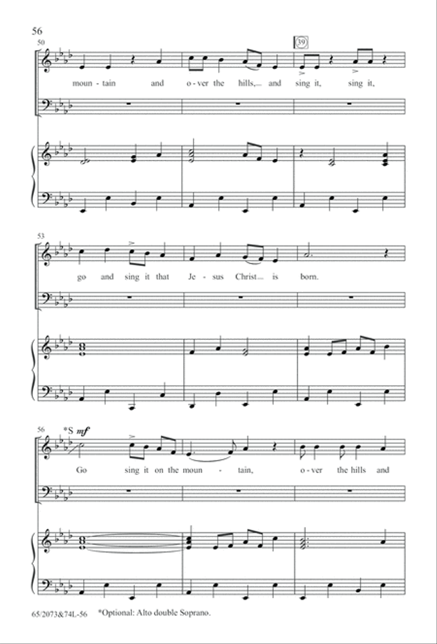 Go Sing It on the Mountain (Digital Download) 4-Part scores gallery preview page 56