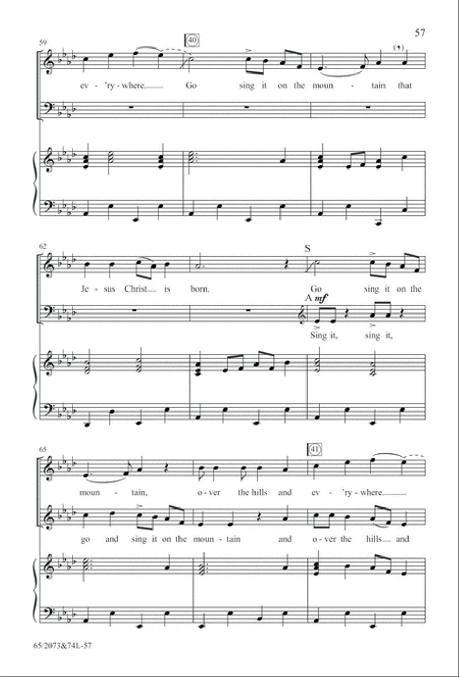 Go Sing It on the Mountain (Digital Download) 4-Part scores gallery preview page 57