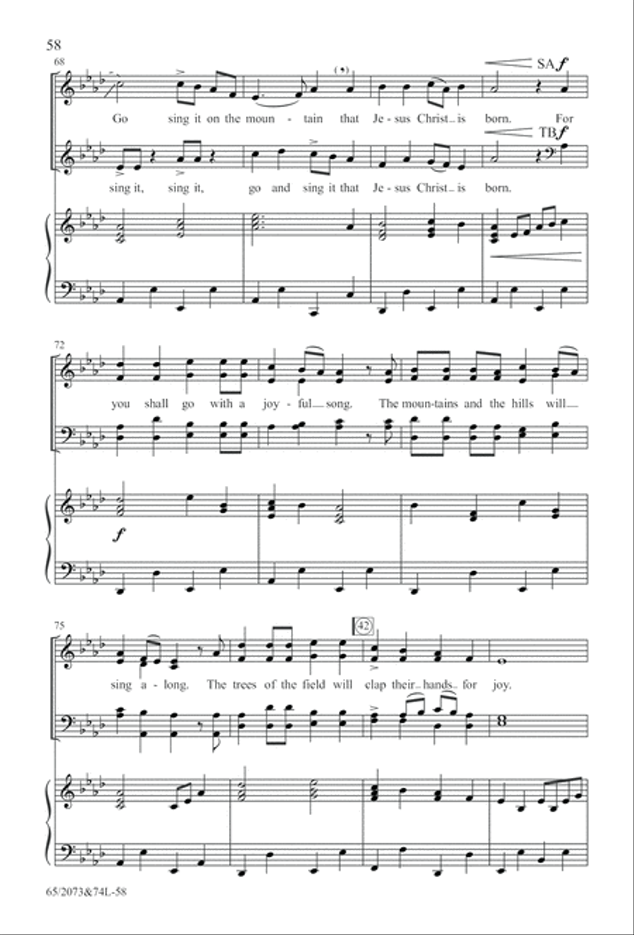 Go Sing It on the Mountain (Digital Download) 4-Part scores gallery preview page 58