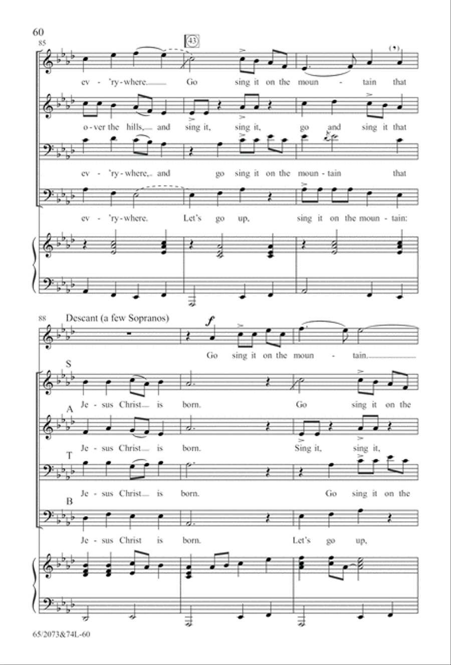 Go Sing It on the Mountain (Digital Download) 4-Part scores gallery preview page 60